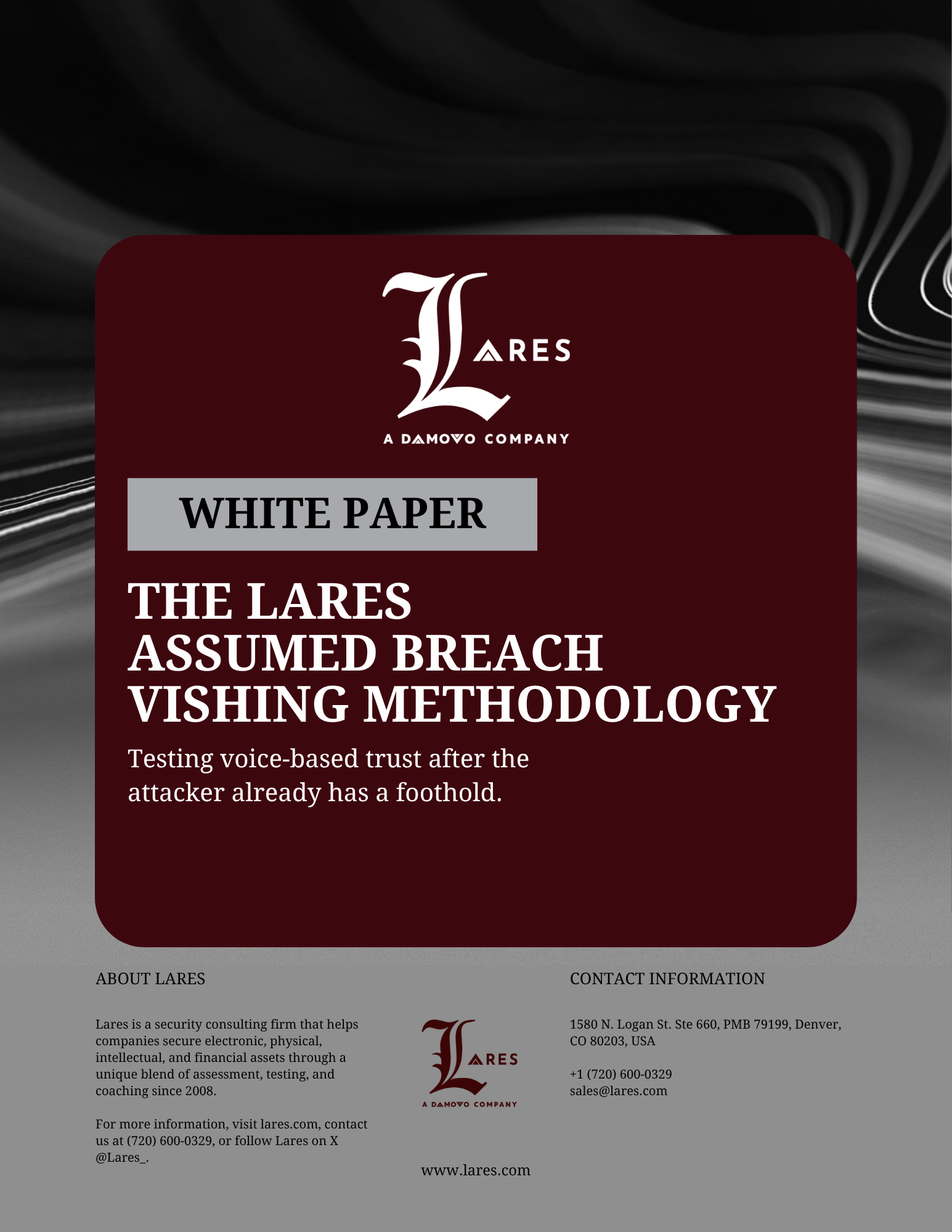 cover page - WP_Lares_AssumedBreach_Vishing Methodology